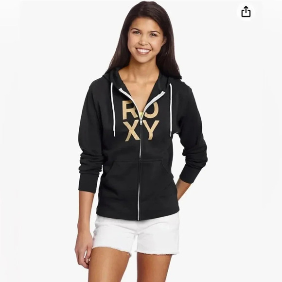 Roxy Proud 2 Full-Zip Hoodie Black Jacket New - Picture 1 of 16